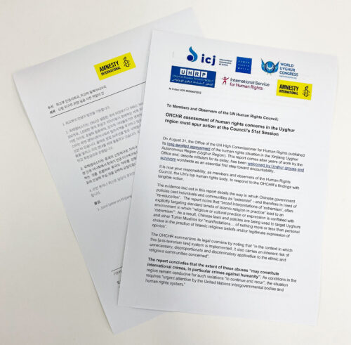 국제앰네스티, ‘중국의 신장 지역 인권 침해 문제에 목소리 낼 것’을 외교부에 서한