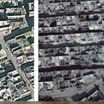 시리아:완전히 파괴된 알레포의 위성 사진